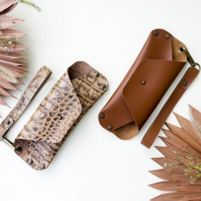 Toc de ochelari din piele naturala reciclata